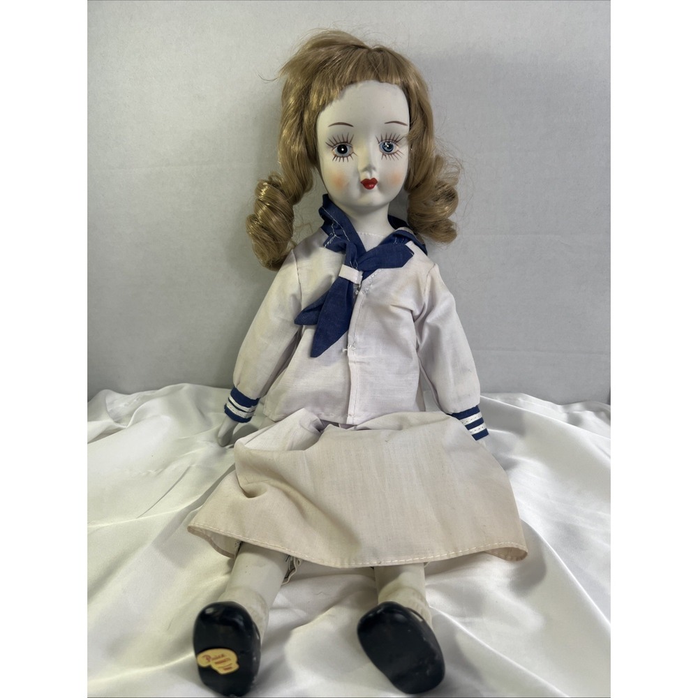 Price production Vintage Hand Painted Porcelain Doll With Sailor Girl Taiwan